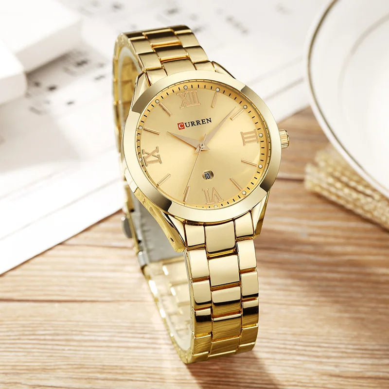 CURREN Gold Watch Ladies Creative Steel Women's Bracelet Watches Female Clock Relogio Feminino Montre Femme