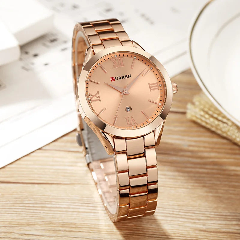 CURREN Gold Watch Ladies Creative Steel Women's Bracelet Watches Female Clock Relogio Feminino Montre Femme