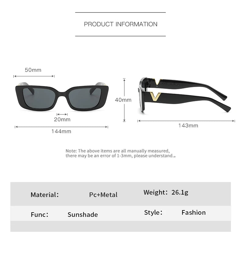 Brand Rectangle Sunglasses Women Designer Vintage Small Frame Sun Glasses Ladies Classic Black Square Oculos UV400