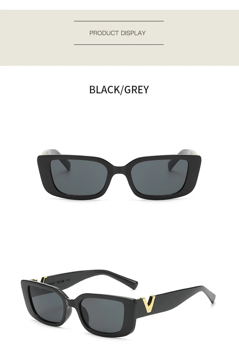 Brand Rectangle Sunglasses Women Designer Vintage Small Frame Sun Glasses Ladies Classic Black Square Oculos UV400