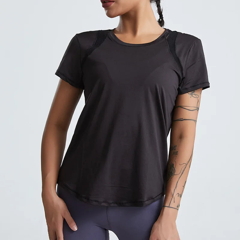 Short-Sleeved Running Quick-Dry Loose Yoga Tops