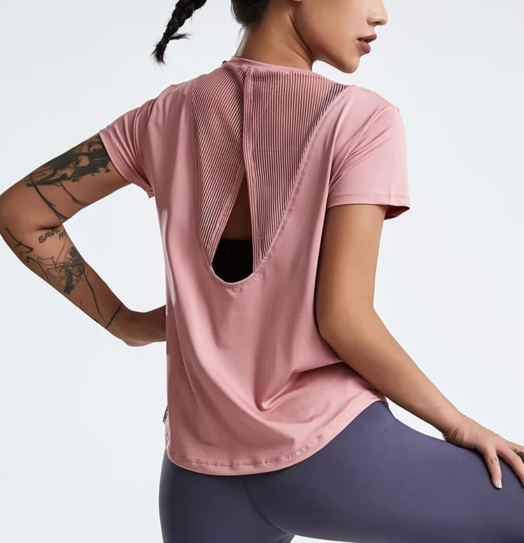 Short-Sleeved Running Quick-Dry Loose Yoga Tops