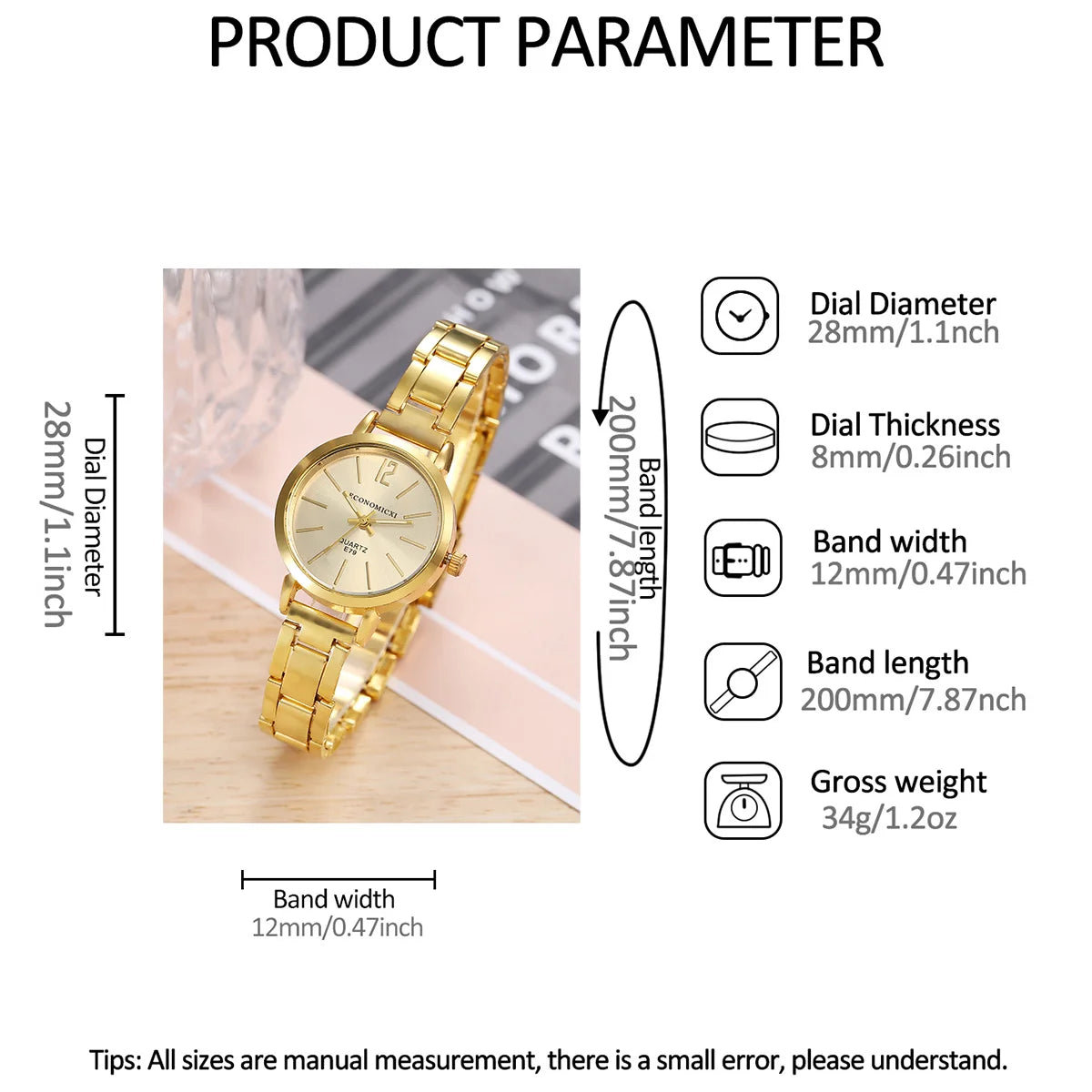 2pcs Watch Set Luxury Women Simple Dial Hollow Strap Fashion Gold Bracelet Quartz Wristwatch Student Ladies Watches Reloj Mujer