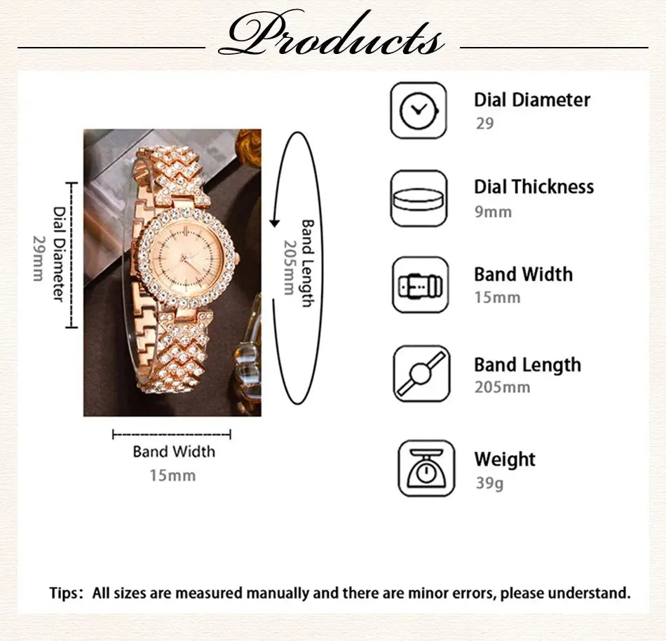 Diamond Women Watches Rose Gold Watch Ladies Wrist Watches Luxury Brand Rhinestone Womens Bracelet Watches Female Relogio