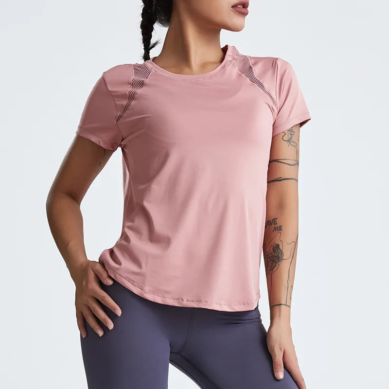 Short-Sleeved Running Quick-Dry Loose Yoga Tops