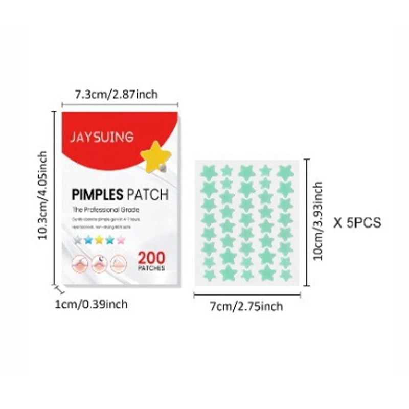 200Pcs Acne Pimple Patch Sticker Waterproof Acne Treatment Pimple Remover Tool Blemish Spot Facial Mask SkinCare Hidden Pimple