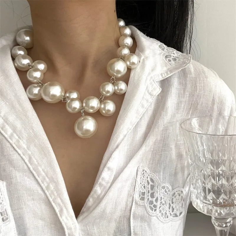 YANGLIUJIA Pearl Necklace European And American Style Personality Fashion Necklace Girl Travel Wedding Accessories