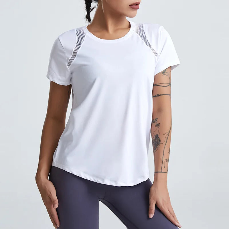 Short-Sleeved Running Quick-Dry Loose Yoga Tops