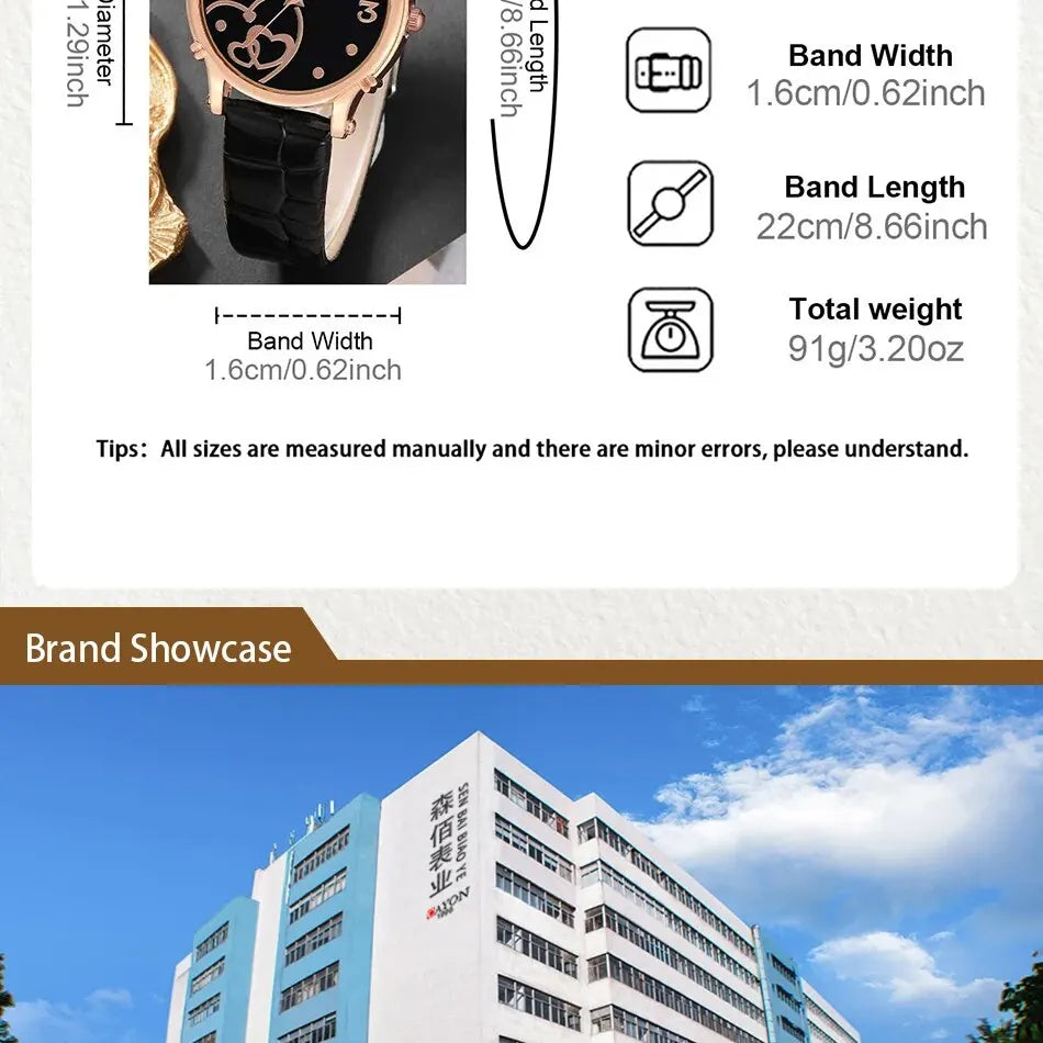 Women Fashion Leather Belt Watches & Butterfly Wallet Glasses Sunglasses Set Ladies Quartz Wristwatches Dress Clock Montre Femme