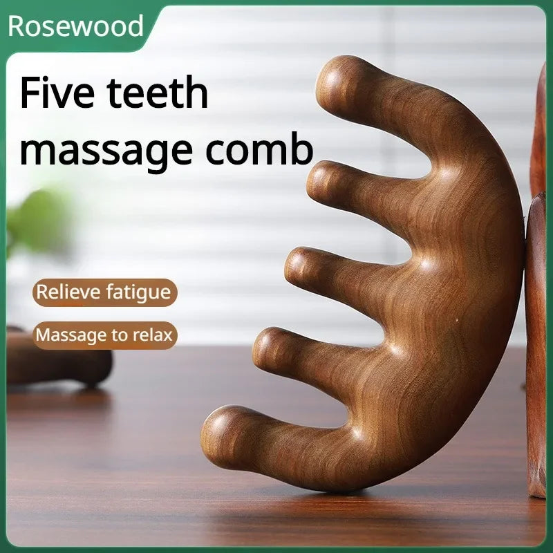 Sandalwood Five-tooth Body Massage Comb