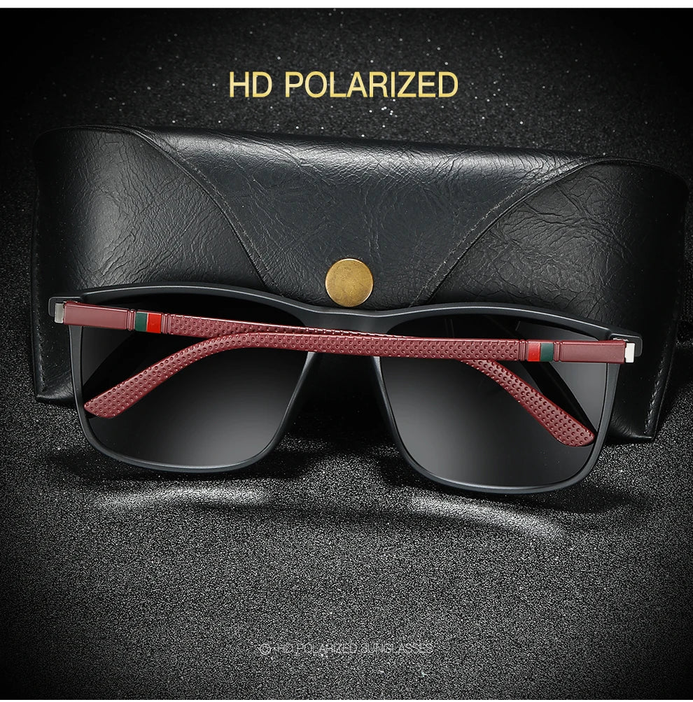 Luxury Square Vintage Polarized Sunglasses For Men Women Fashion Travel Driving Anti-glare Sun Glasses Male TR90 Eyewear UV400