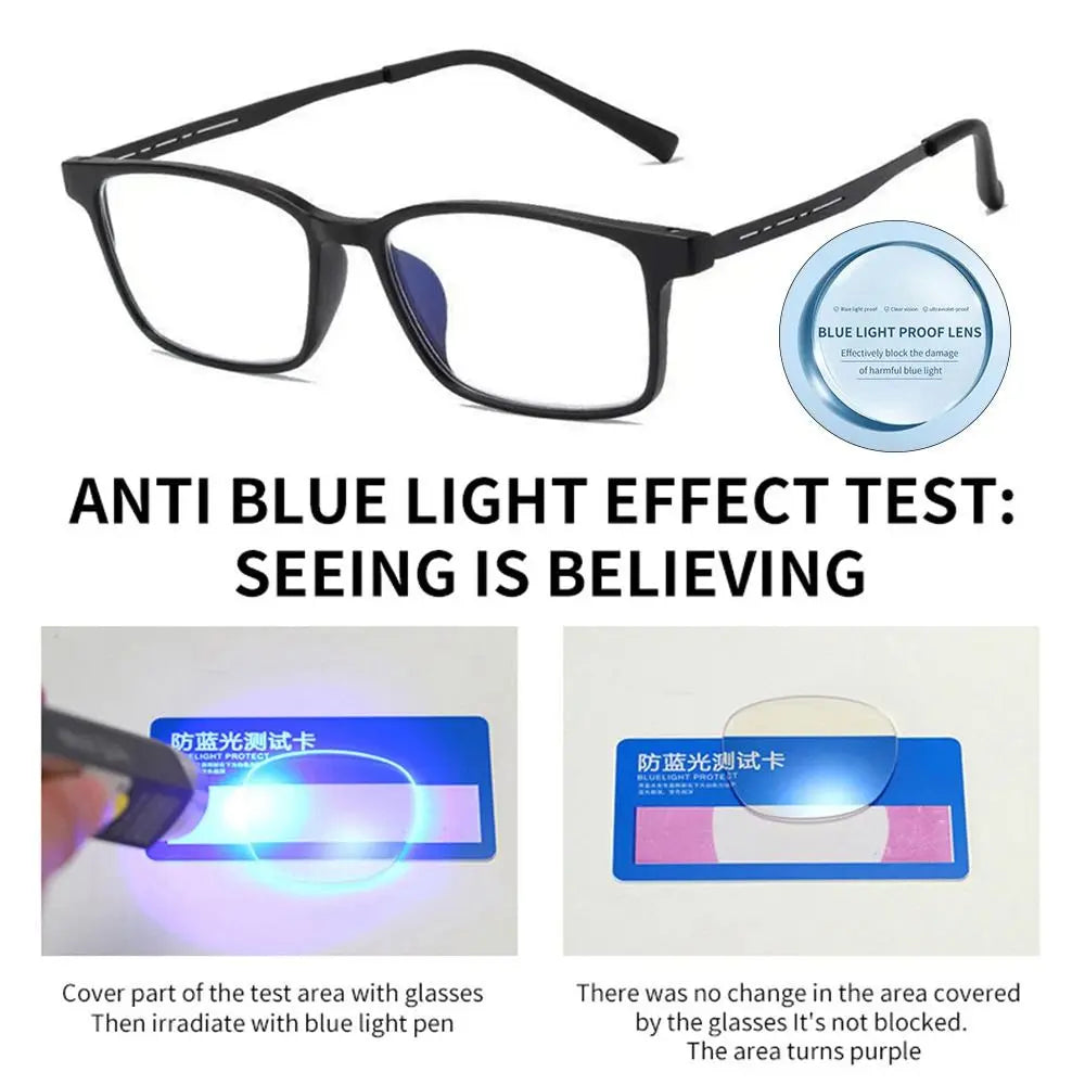 High Quality Pure Titanium Reading Glasses for Men Anti Blue Light Presbyopia Eyewear with Diopter+1.0 To +4.0