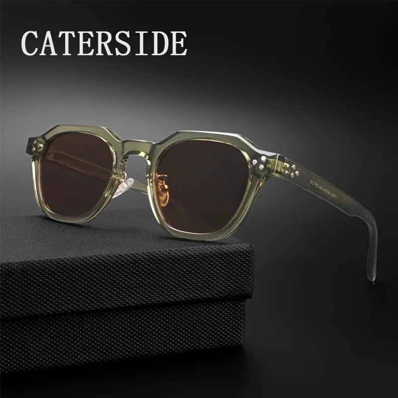 Caterside Retro Polarized Sunglasses TR90 Frame Men Polygon Women Sun Glasses Outdoor High Quality Travel Ultralight  Eyewear