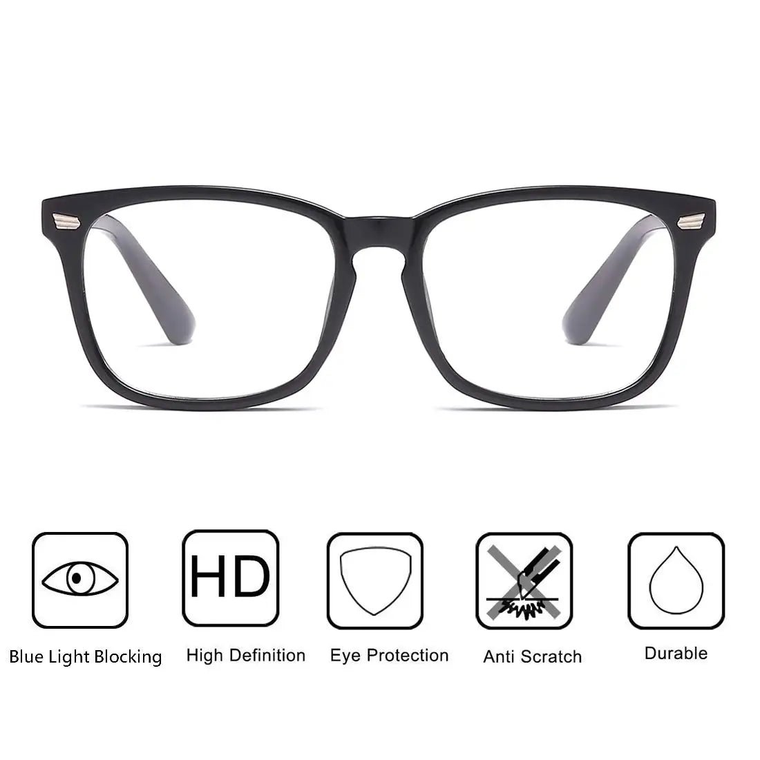 Blue Light Blocking Glasses Square Nerd Eyeglasses Frame Anti Blue Ray Computer Game Glasses