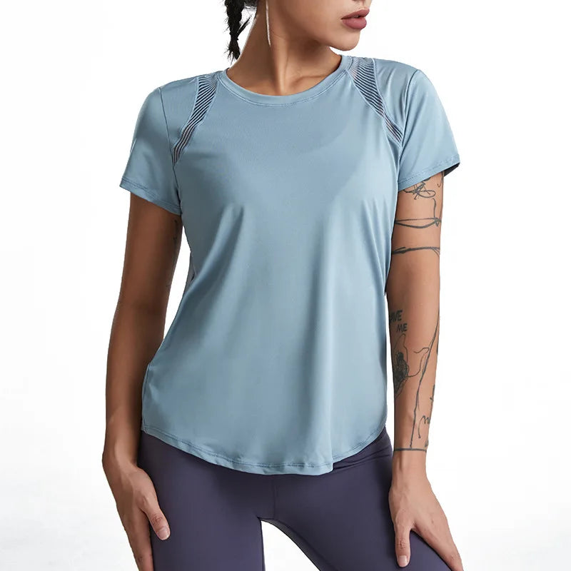 Short-Sleeved Running Quick-Dry Loose Yoga Tops