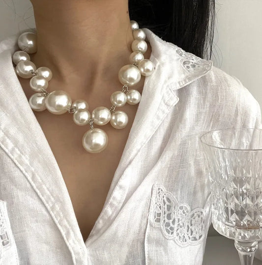 YANGLIUJIA Pearl Necklace European And American Style Personality Fashion Necklace Girl Travel Wedding Accessories