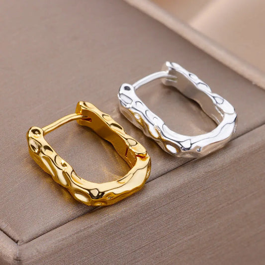 Stainless Steel Hoop Earrings for Women Luxury Gold Color Earrings 2024 Trend New in Aesthetic Fashion Jewelry aretes mujer BFF