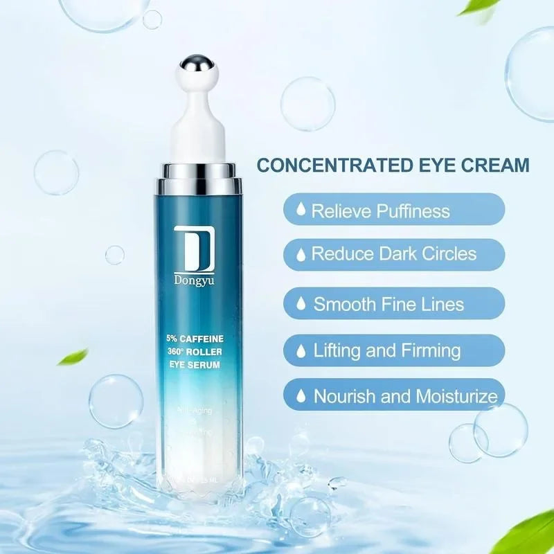 Dongyu 5% Caffeine Eye Serum and Under Eye Roller Cream