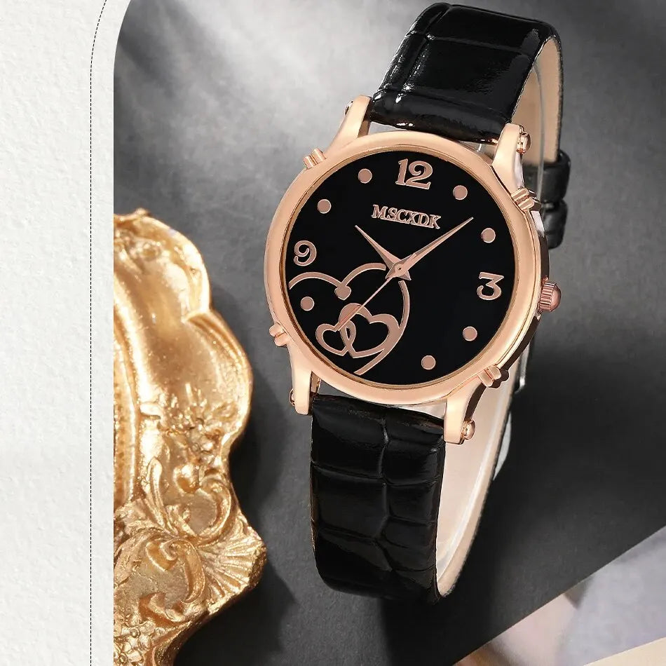 Women Fashion Leather Belt Watches & Butterfly Wallet Glasses Sunglasses Set Ladies Quartz Wristwatches Dress Clock Montre Femme