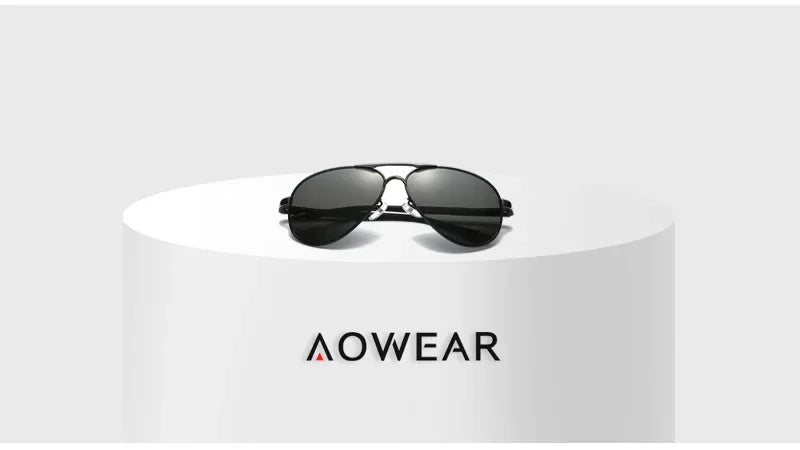 AOWEAR Men's Aviation Sunglasses Men Polarized Mirror Sunglass for Man HD Driving Pilot Sun Glasses lunettes de soleil homme