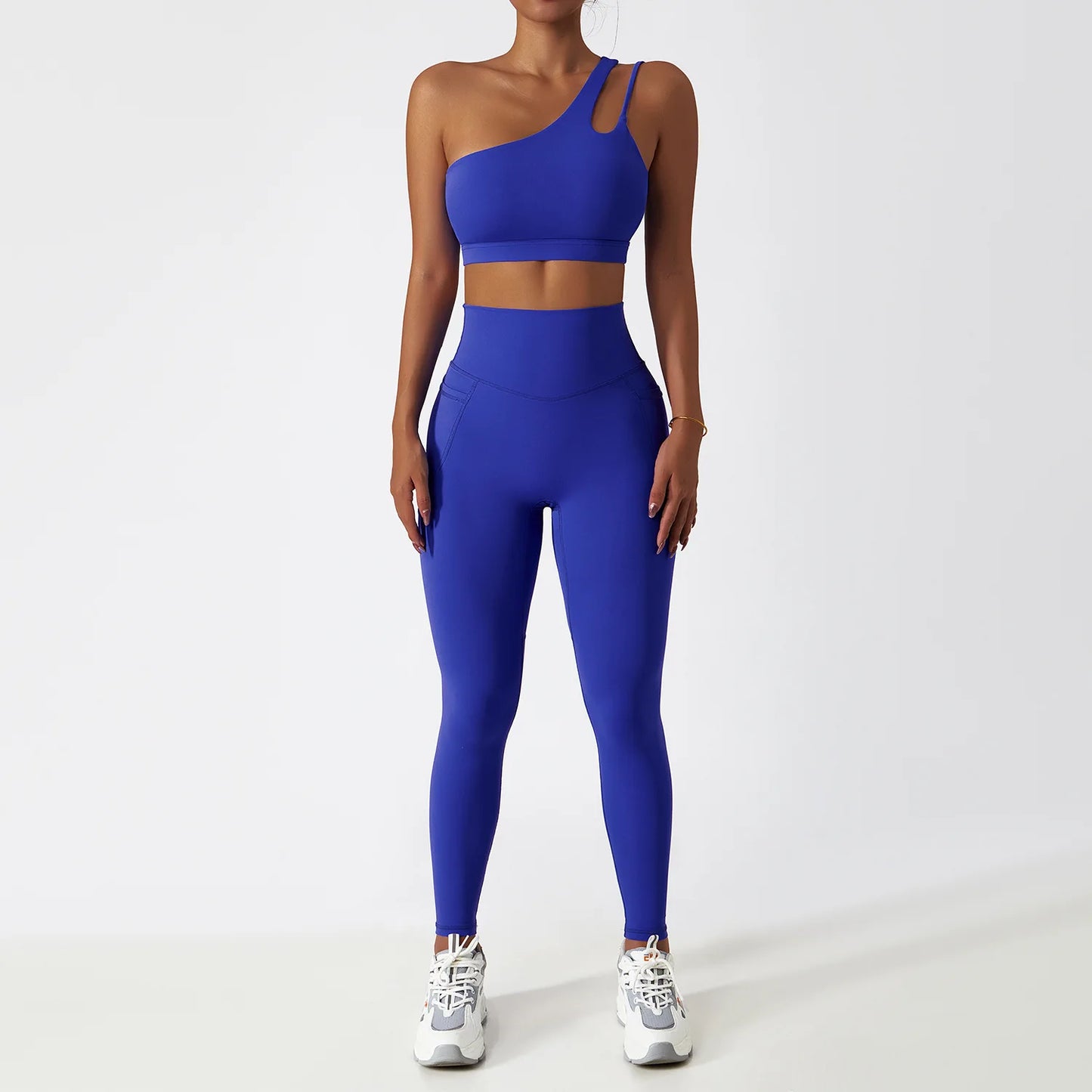 Seamless One Shoulder Yoga Set Sportswear