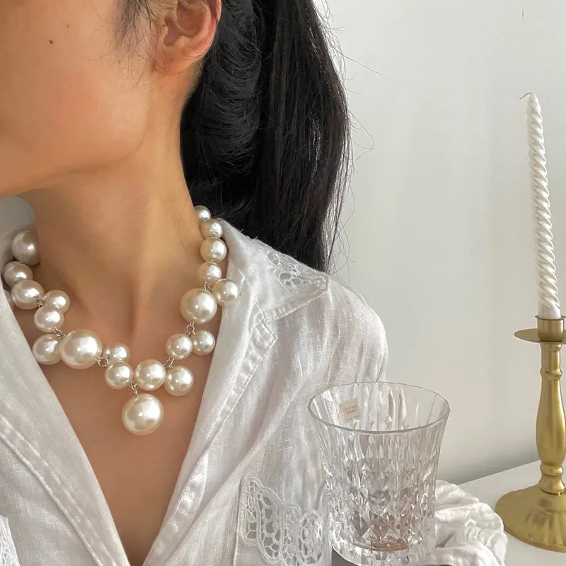 YANGLIUJIA Pearl Necklace European And American Style Personality Fashion Necklace Girl Travel Wedding Accessories