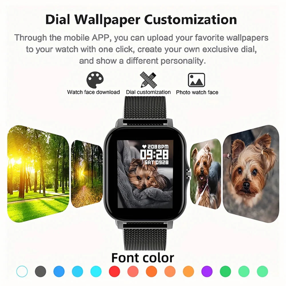 NEW SmartWatch Android Phone 1.44" Color Screen Full Touch Custom Dial Smart Watch Women Bluetooth Call Smart Watch Men