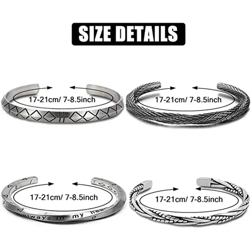 Twisted Stainless Steel Open Bangles for Men Women Delicate Silver Color Cuff Bracelet Fashion Party Jewelry